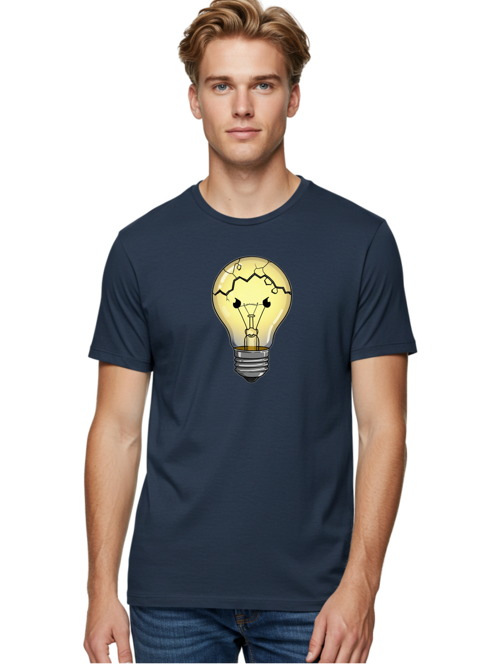 Cracked-Light-Bulb-6 Men'S Graphic Tee, 100% Cotton, Comfortable Casual Summer Wear, Machine Washable, Vintage Camera, Old Camera, Antique Camera, Black Camera, Classic Photography, Photography Equipment, Nostalgic Device, Film Camera, Baf746