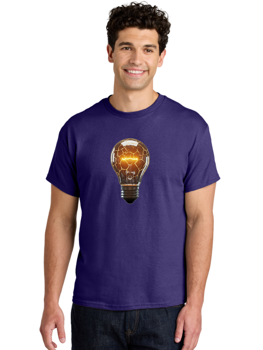 Cracked-Light-Bulb-8 Men'S Graphic Tee, 100% Cotton, Comfortable Casual Summer Wear, Machine Washable, Vintage Camera, Old Camera, Antique Camera, Black Camera, Classic Photography, Photography Equipment, Nostalgic Device, Film Camera, Baf748
