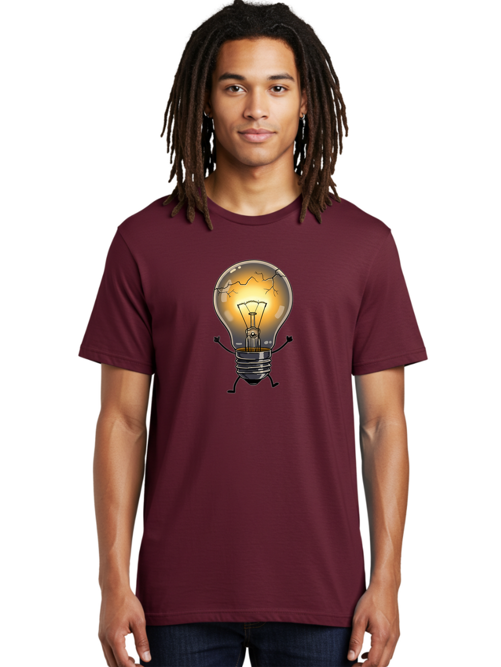 Cracked-Light-Bulb-9 Men'S Graphic Tee, 100% Cotton, Comfortable Casual Summer Wear, Machine Washable, Vintage Camera, Old Camera, Antique Camera, Black Camera, Classic Photography, Photography Equipment, Nostalgic Device, Film Camera, Baf749