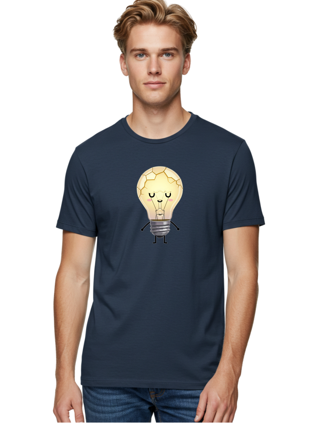 Cracked-Light-Bulb-Character Men'S Graphic Tee, 100% Cotton, Comfortable Casual Summer Wear, Machine Washable, Vintage Camera, Old Camera, Antique Camera, Black Camera, Classic Photography, Photography Equipment, Nostalgic Device, Film Camera, Baf750