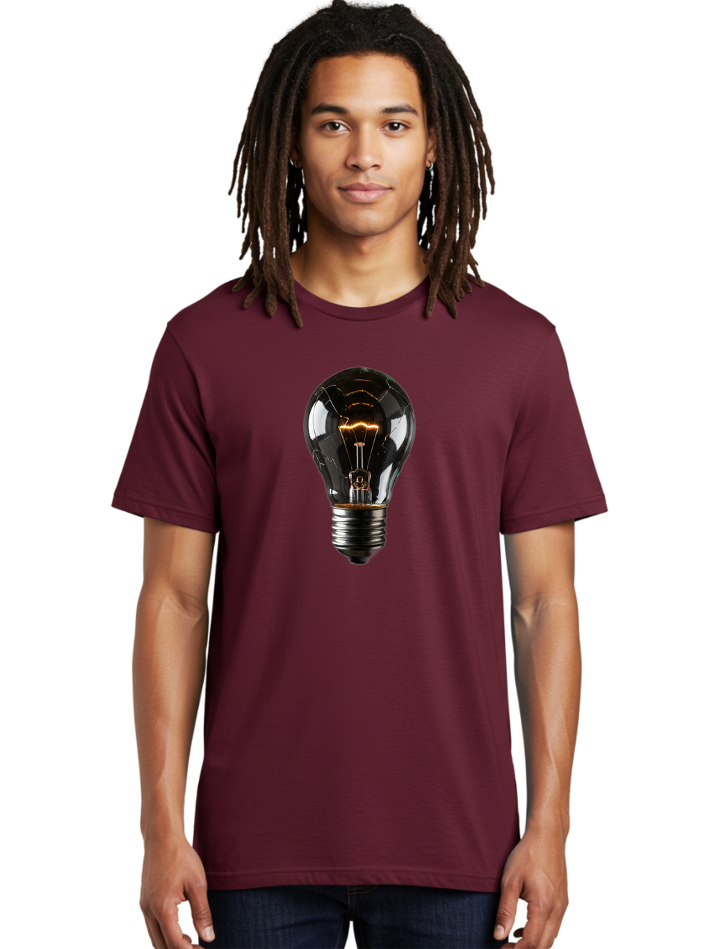 Cracked-Light-Bulb Men'S Graphic Tee, 100% Cotton, Comfortable Casual Summer Wear, Machine Washable, Vintage Camera, Old Camera, Antique Camera, Black Camera, Classic Photography, Photography Equipment, Nostalgic Device, Film Camera, Baf751