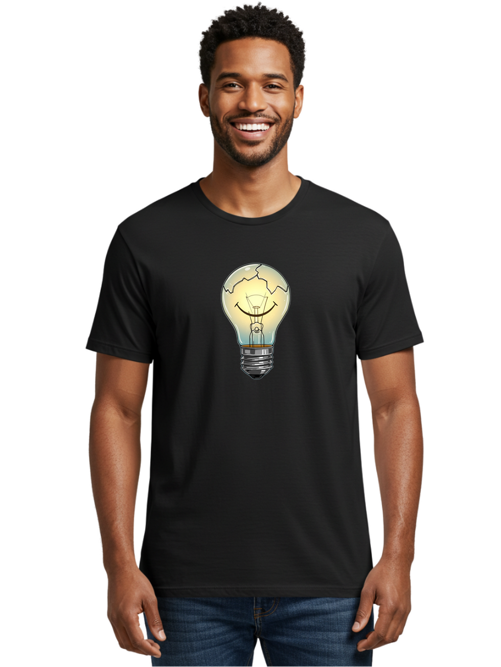 Cracked-Lightbulb Men'S Graphic Tee, 100% Cotton, Comfortable Casual Summer Wear, Machine Washable, Vintage Camera, Old Camera, Antique Camera, Black Camera, Classic Photography, Photography Equipment, Nostalgic Device, Film Camera, Camera Art Baf752