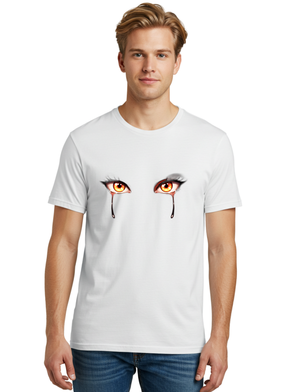 Crying-Eyes-1 Men'S Graphic Tee, 100% Cotton, Comfortable Casual Summer Wear, Machine Washable, Vintage Camera, Old Camera, Antique Camera, Black Camera, Classic Photography, Photography Equipment, Nostalgic Device, Film Camera, Camera Art Baf754