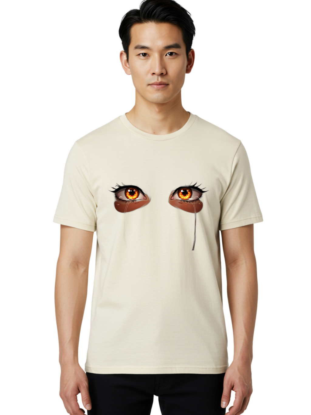Crying-Eyes-10 Men'S Graphic Tee, 100% Cotton, Comfortable Casual Summer Wear, Machine Washable, Vintage Camera, Old Camera, Antique Camera, Black Camera, Classic Photography, Photography Equipment, Nostalgic Device, Film Camera, Camera Art Baf755