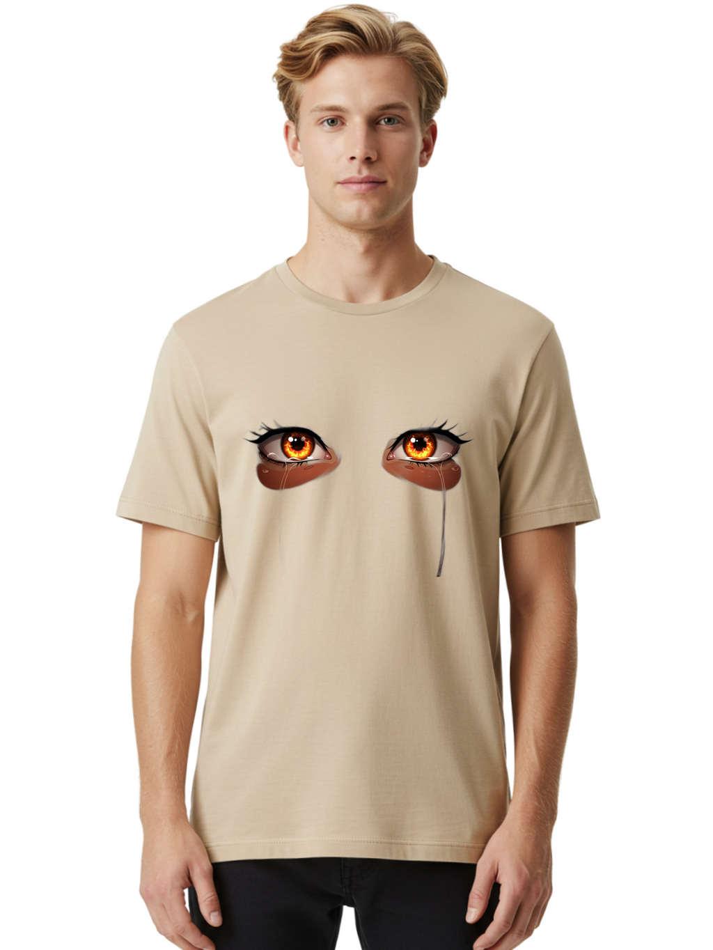 Crying-Eyes-10 Men'S Graphic Tee, 100% Cotton, Comfortable Casual Summer Wear, Machine Washable, Vintage Camera, Old Camera, Antique Camera, Black Camera, Classic Photography, Photography Equipment, Nostalgic Device, Film Camera, Camera Art Baf755