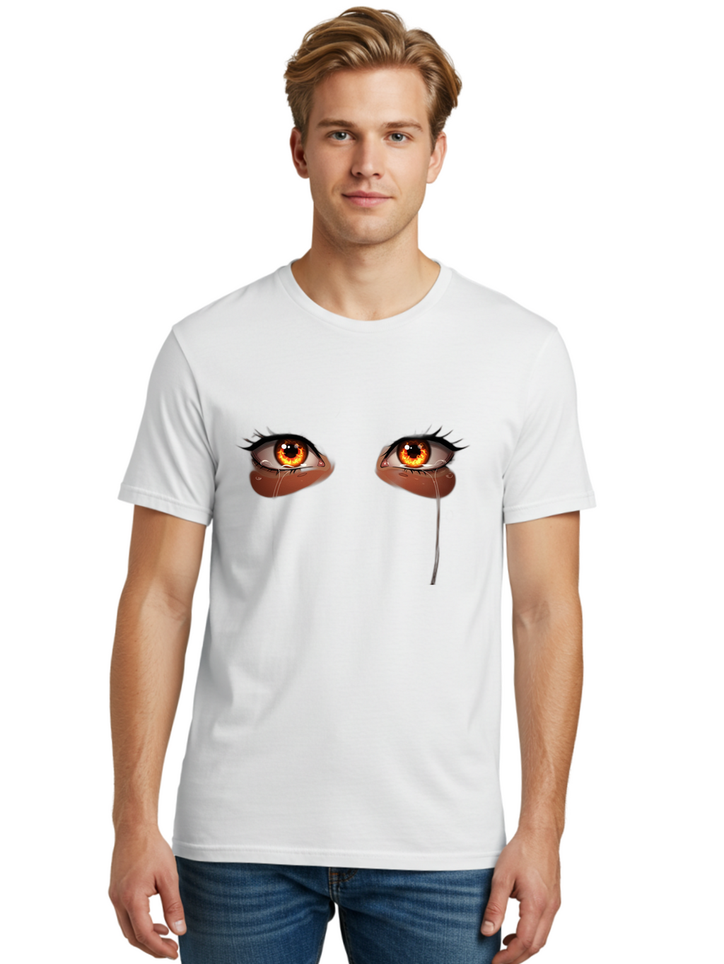 Crying-Eyes-10 Men'S Graphic Tee, 100% Cotton, Comfortable Casual Summer Wear, Machine Washable, Vintage Camera, Old Camera, Antique Camera, Black Camera, Classic Photography, Photography Equipment, Nostalgic Device, Film Camera, Camera Art Baf755