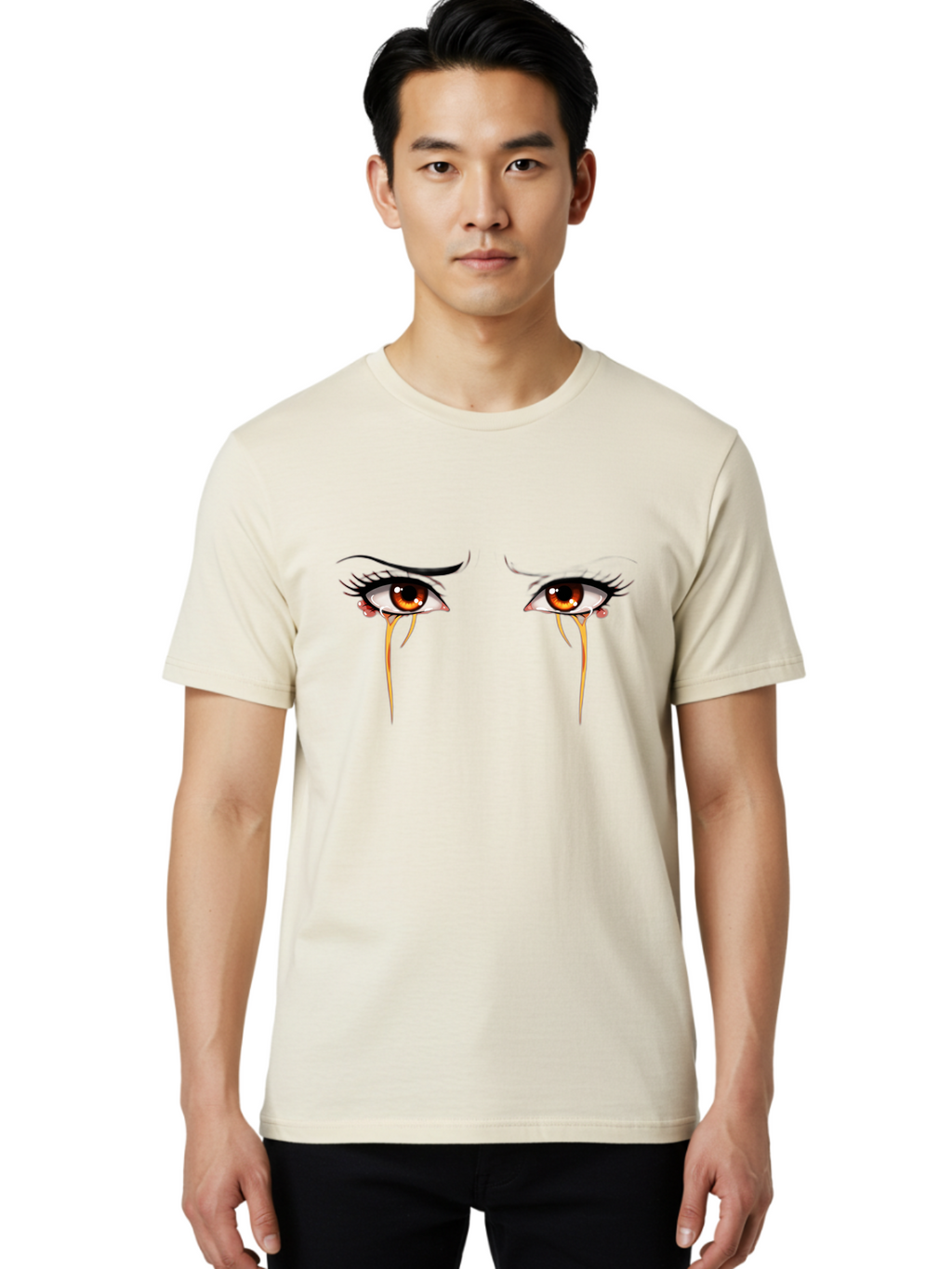 Crying-Eyes-3 Men'S Graphic Tee, 100% Cotton, Comfortable Casual Summer Wear, Machine Washable, Vintage Camera, Old Camera, Antique Camera, Black Camera, Classic Photography, Photography Equipment, Nostalgic Device, Film Camera, Camera Art Baf758