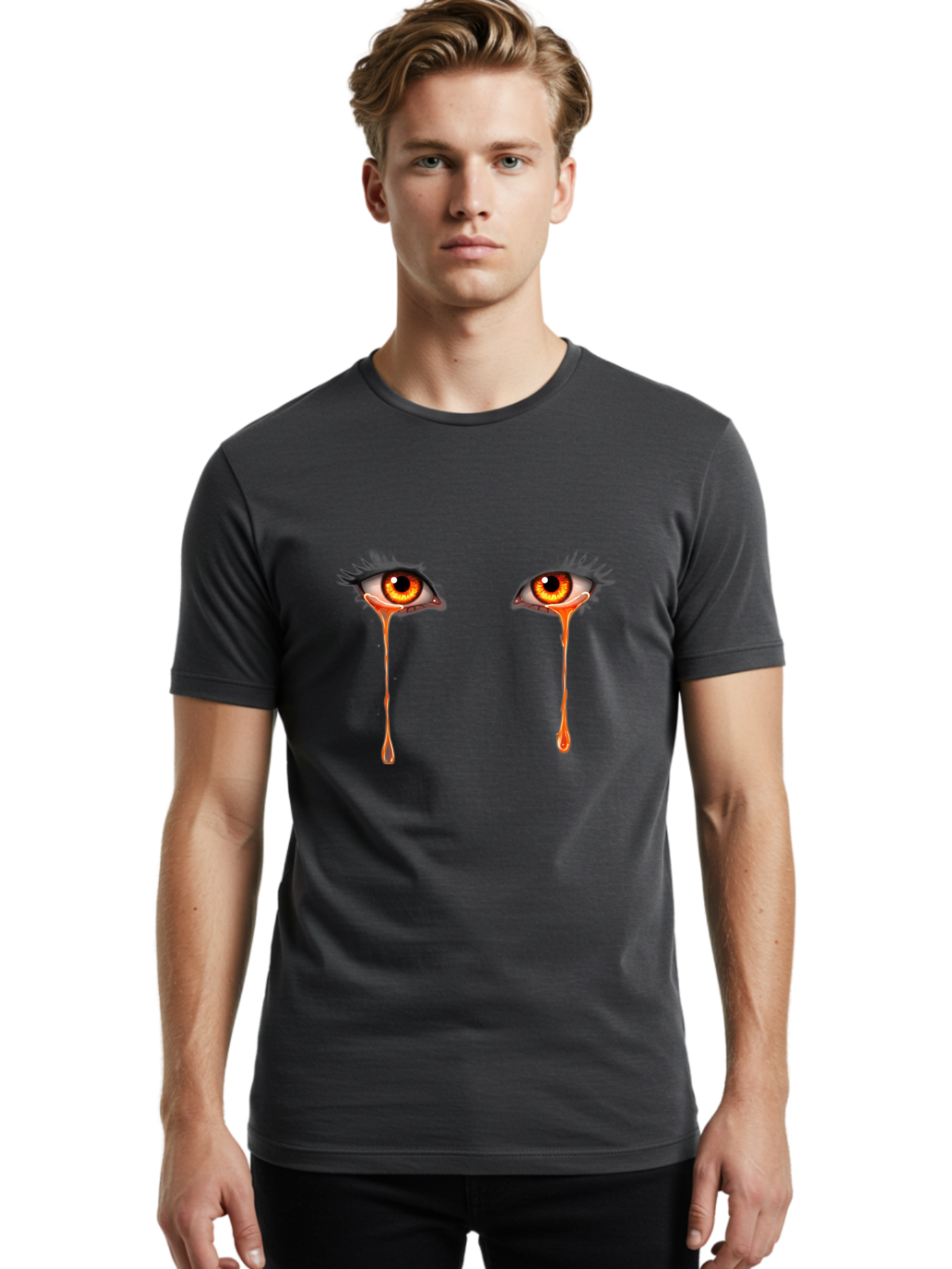 Crying-Eyes-4 Men'S Graphic Tee, 100% Cotton, Comfortable Casual Summer Wear, Machine Washable, Vintage Camera, Old Camera, Antique Camera, Black Camera, Classic Photography, Photography Equipment, Nostalgic Device, Film Camera, Camera Art Baf759