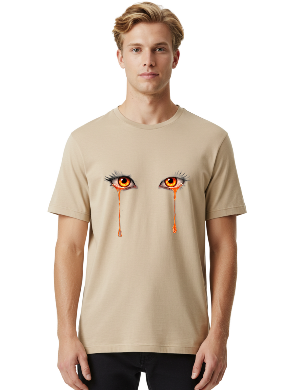 Crying-Eyes-4 Men'S Graphic Tee, 100% Cotton, Comfortable Casual Summer Wear, Machine Washable, Vintage Camera, Old Camera, Antique Camera, Black Camera, Classic Photography, Photography Equipment, Nostalgic Device, Film Camera, Camera Art Baf759