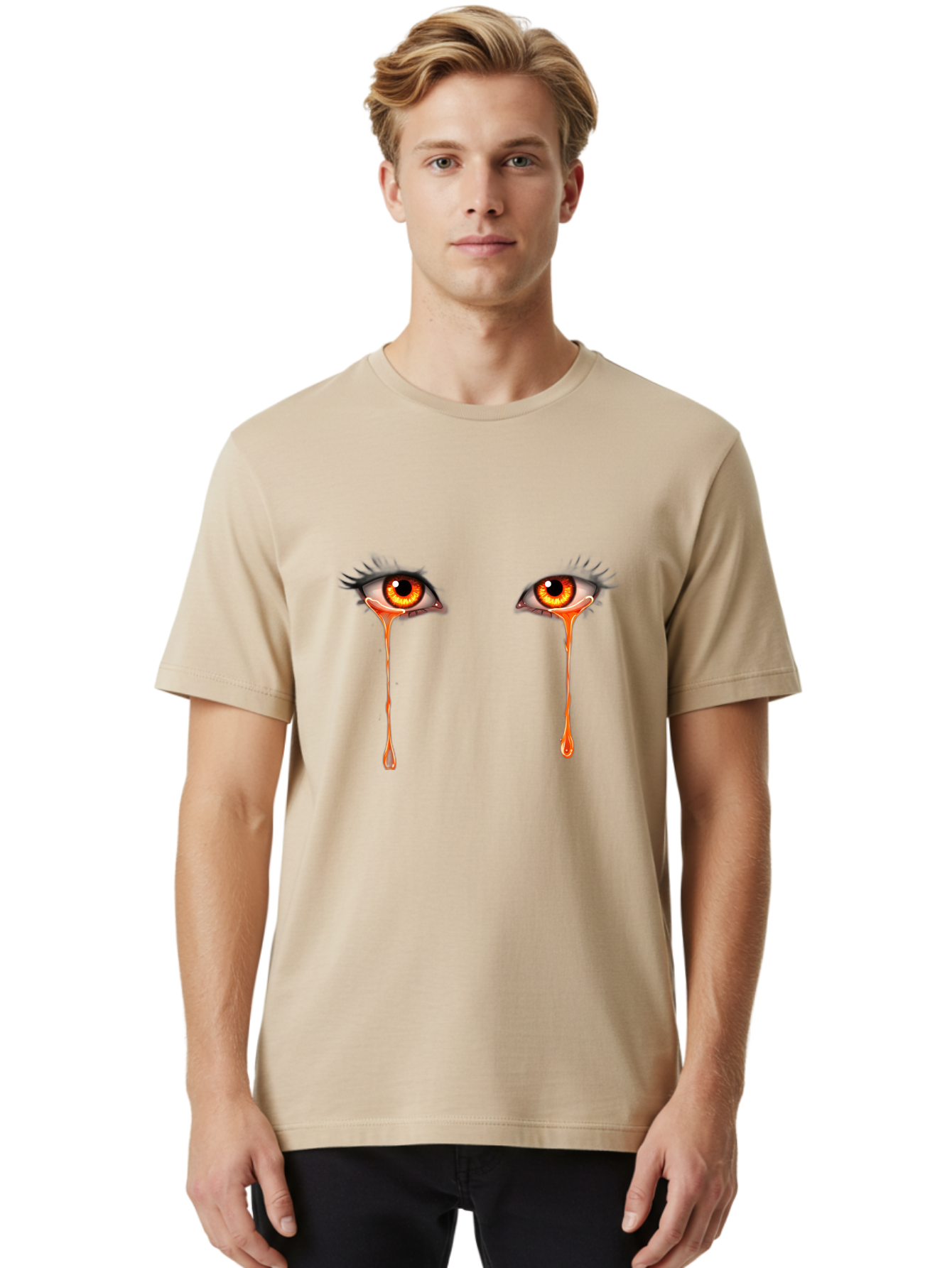Crying-Eyes-4 Men'S Graphic Tee, 100% Cotton, Comfortable Casual Summer Wear, Machine Washable, Vintage Camera, Old Camera, Antique Camera, Black Camera, Classic Photography, Photography Equipment, Nostalgic Device, Film Camera, Camera Art Baf759