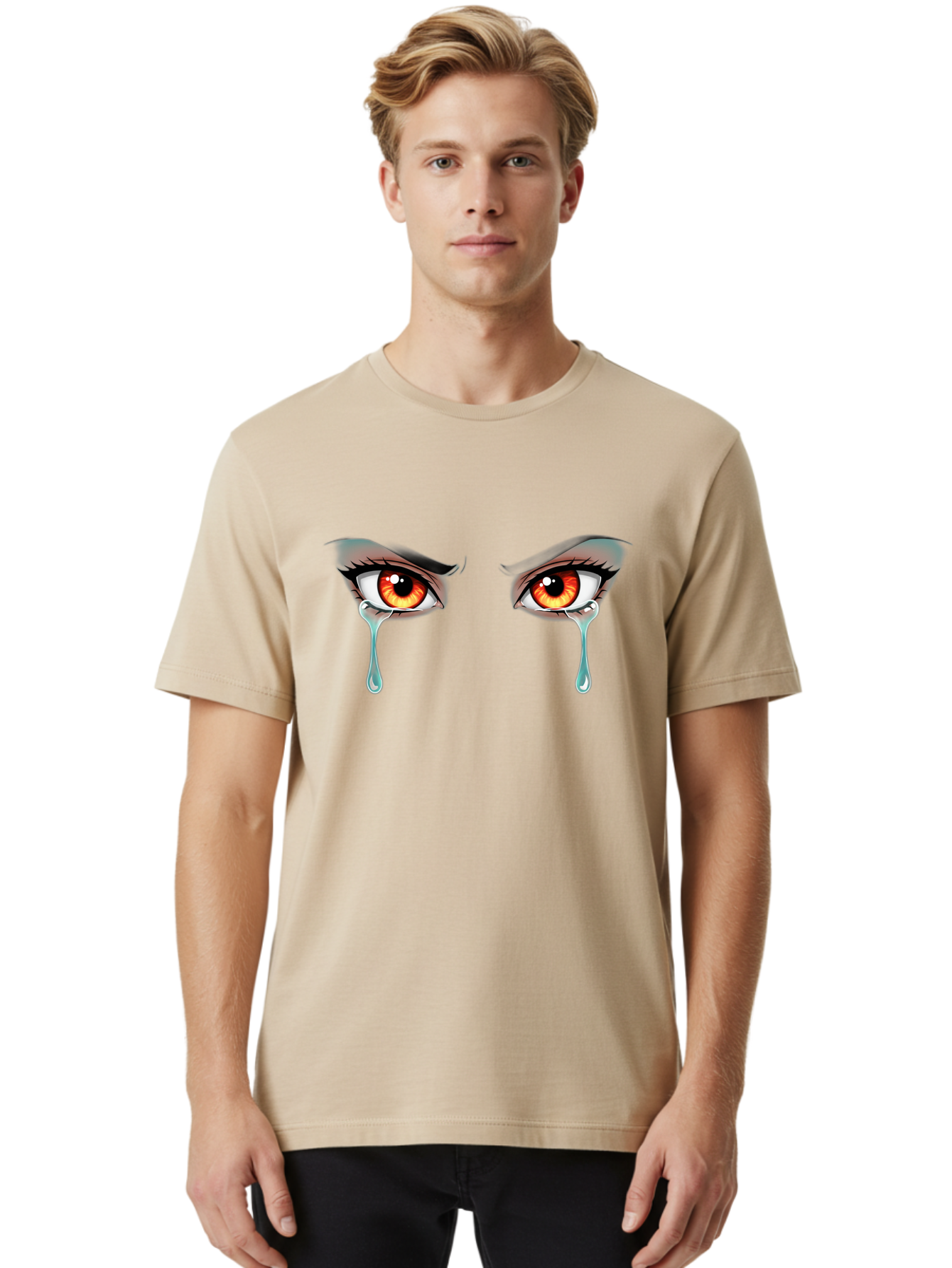 Crying-Eyes-5 Men'S Graphic Tee, 100% Cotton, Comfortable Casual Summer Wear, Machine Washable, Vintage Camera, Old Camera, Antique Camera, Black Camera, Classic Photography, Photography Equipment, Nostalgic Device, Film Camera, Camera Art Baf760