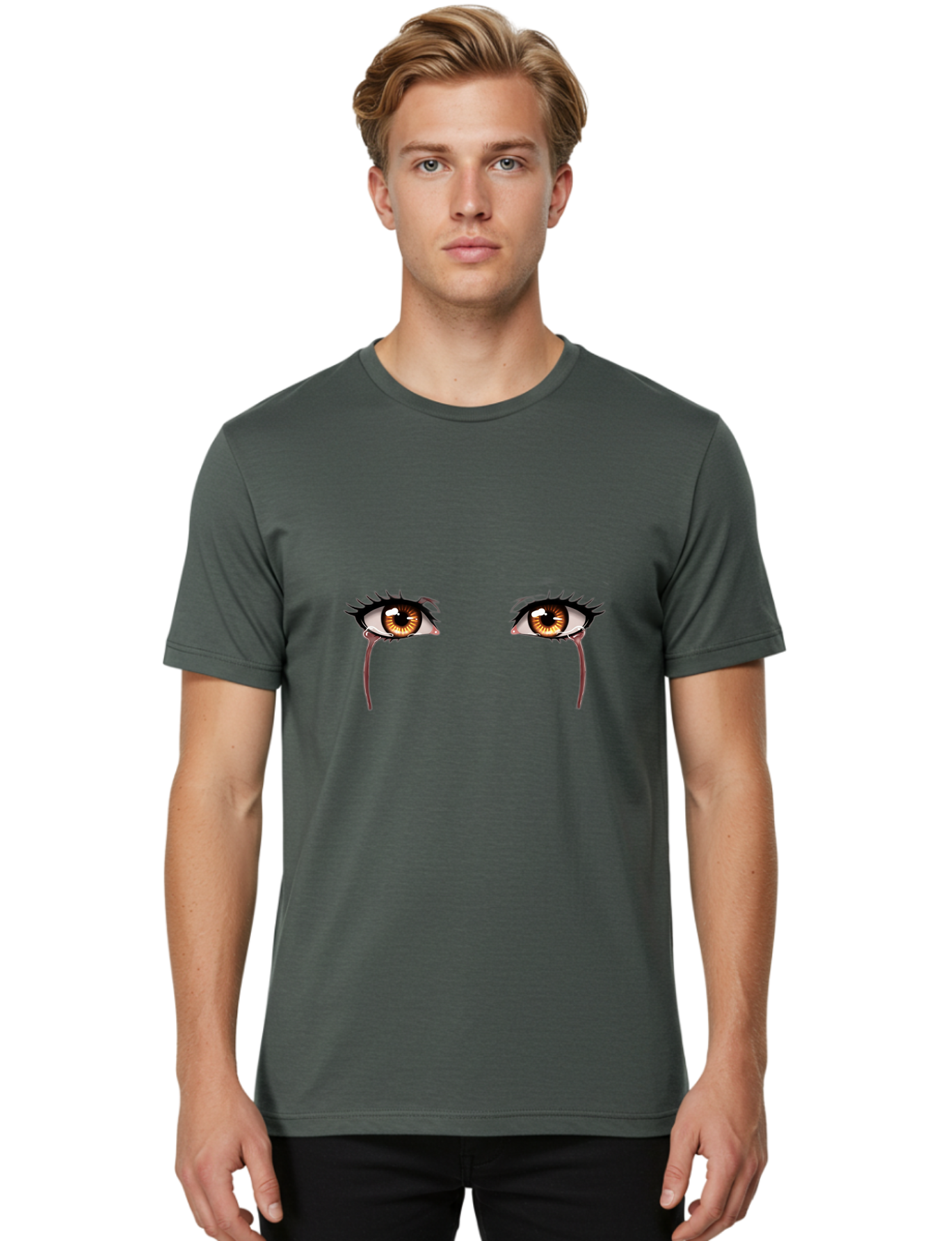 Crying-Eyes-6 Men'S Graphic Tee, 100% Cotton, Comfortable Casual Summer Wear, Machine Washable, Vintage Camera, Old Camera, Antique Camera, Black Camera, Classic Photography, Photography Equipment, Nostalgic Device, Film Camera, Camera Art Baf761