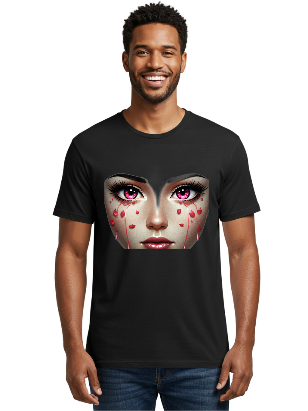 Crying-Eyes-8 Men'S Graphic Tee, 100% Cotton, Comfortable Casual Summer Wear, Machine Washable, Vintage Camera, Old Camera, Antique Camera, Black Camera, Classic Photography, Photography Equipment, Nostalgic Device, Film Camera, Camera Art Baf763