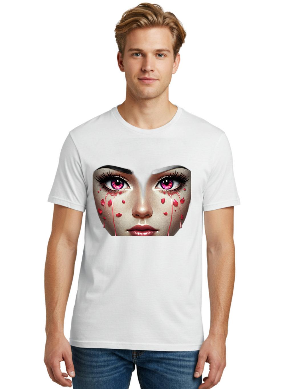 Crying-Eyes-8 Men'S Graphic Tee, 100% Cotton, Comfortable Casual Summer Wear, Machine Washable, Vintage Camera, Old Camera, Antique Camera, Black Camera, Classic Photography, Photography Equipment, Nostalgic Device, Film Camera, Camera Art Baf763
