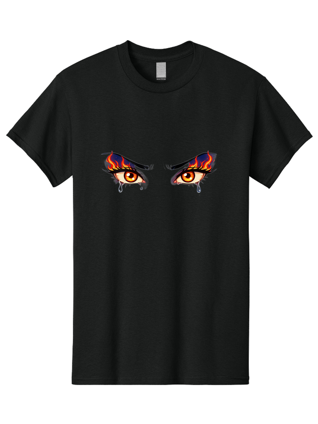 Crying-Eyes-With-Flames Men'S Graphic Tee, 100% Cotton, Comfortable Casual Summer Wear, Machine Washable, Vintage Camera, Old Camera, Antique Camera, Black Camera, Classic Photography, Photography Equipment, Nostalgic Device, Film Camera, Baf768