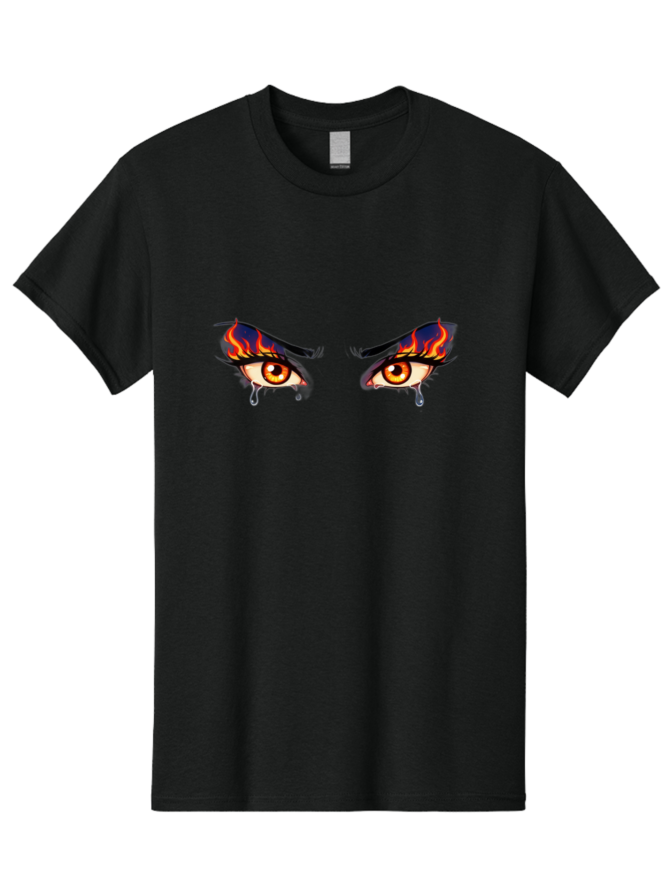Crying-Eyes-With-Flames Men'S Graphic Tee, 100% Cotton, Comfortable Casual Summer Wear, Machine Washable, Vintage Camera, Old Camera, Antique Camera, Black Camera, Classic Photography, Photography Equipment, Nostalgic Device, Film Camera, Baf768