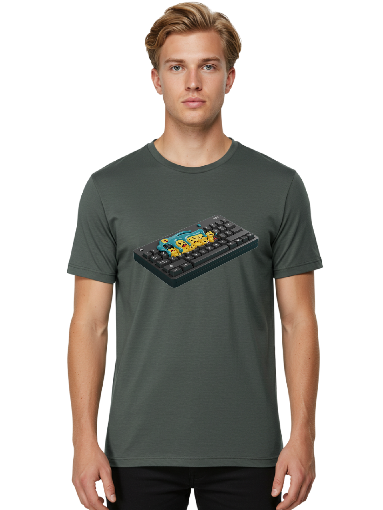 Crying-Laughing-Emojis-On-Keyboard Men'S Graphic Tee, 100% Cotton, Comfortable Casual Summer Wear, Machine Washable, Vintage Camera, Old Camera, Antique Camera, Black Camera, Classic Photography, Photography Equipment, Nostalgic Device, Baf771