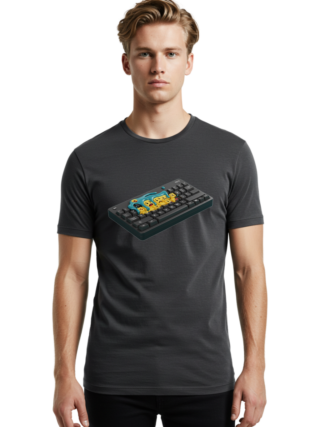 Crying-Laughing-Emojis-On-Keyboard Men'S Graphic Tee, 100% Cotton, Comfortable Casual Summer Wear, Machine Washable, Vintage Camera, Old Camera, Antique Camera, Black Camera, Classic Photography, Photography Equipment, Nostalgic Device, Baf771