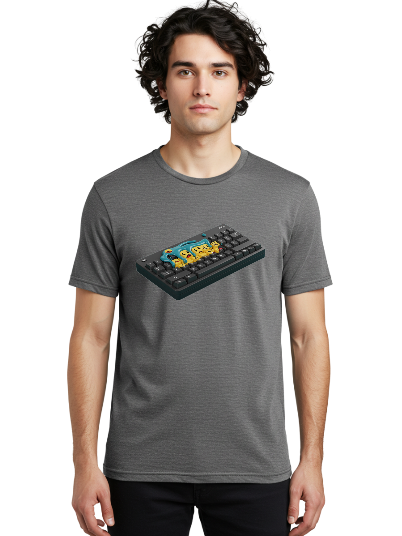 Crying-Laughing-Emojis-On-Keyboard Men'S Graphic Tee, 100% Cotton, Comfortable Casual Summer Wear, Machine Washable, Vintage Camera, Old Camera, Antique Camera, Black Camera, Classic Photography, Photography Equipment, Nostalgic Device, Baf771