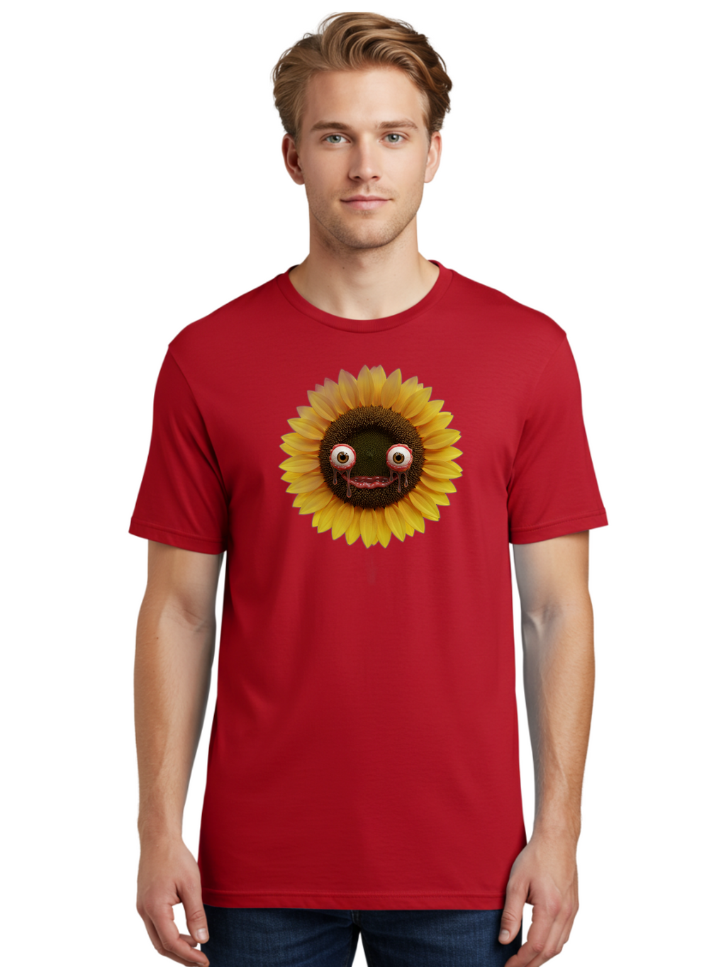 Crying-Sunflower-1 Men'S Graphic Tee, 100% Cotton, Comfortable Casual Summer Wear, Machine Washable, Vintage Camera, Old Camera, Antique Camera, Black Camera, Classic Photography, Photography Equipment, Nostalgic Device, Film Camera, Baf772