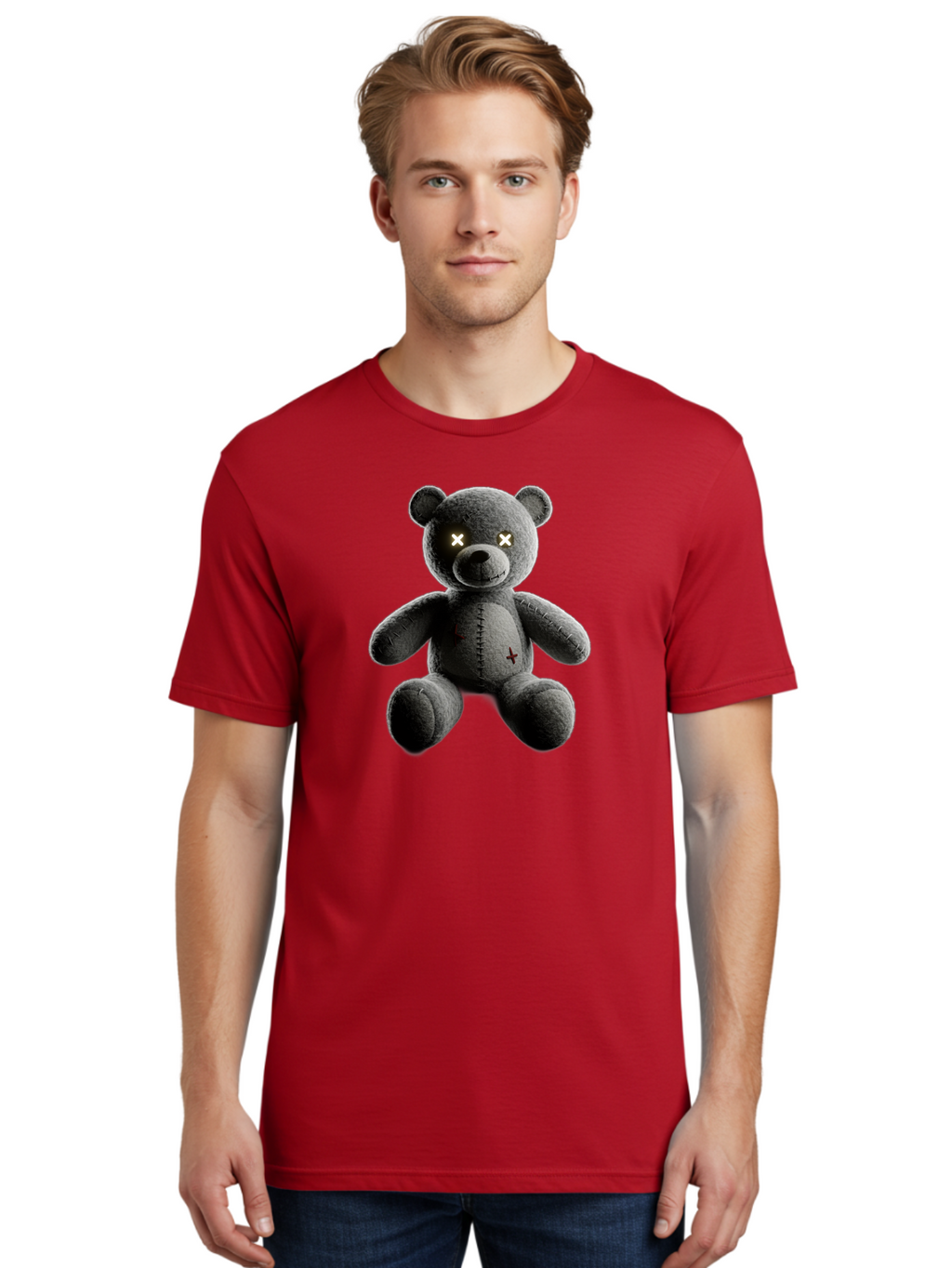 Cursed-Black-Teddy-Bear Men'S Graphic Tee, 100% Cotton, Comfortable Casual Summer Wear, Machine Washable, Vintage Camera, Old Camera, Antique Camera, Black Camera, Classic Photography, Photography Equipment, Nostalgic Device, Film Camera, Baf774