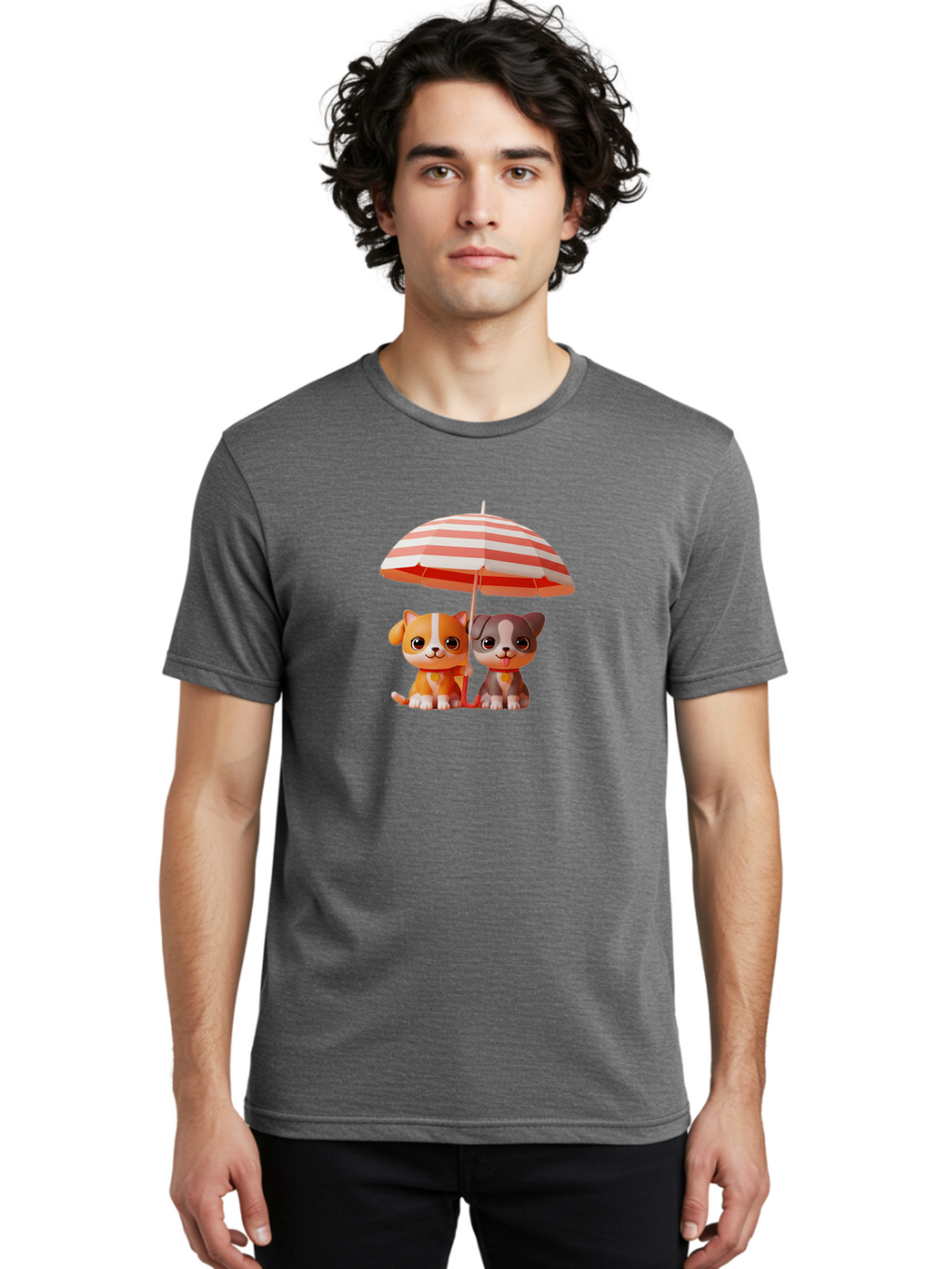 Cute-Puppies-Under-Umbrella Men'S Graphic Tee, 100% Cotton, Comfortable Casual Summer Wear, Machine Washable, Vintage Camera, Old Camera, Antique Camera, Black Camera, Classic Photography, Photography Equipment, Nostalgic Device, Film Camera, Baf775