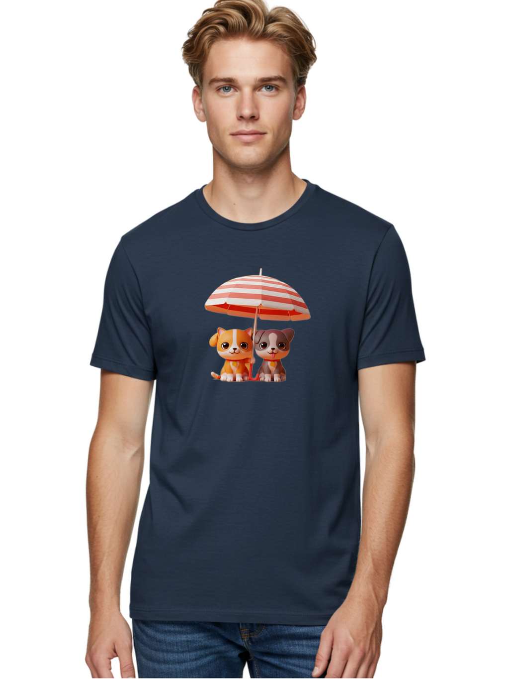 Cute-Puppies-Under-Umbrella Men'S Graphic Tee, 100% Cotton, Comfortable Casual Summer Wear, Machine Washable, Vintage Camera, Old Camera, Antique Camera, Black Camera, Classic Photography, Photography Equipment, Nostalgic Device, Film Camera, Baf775