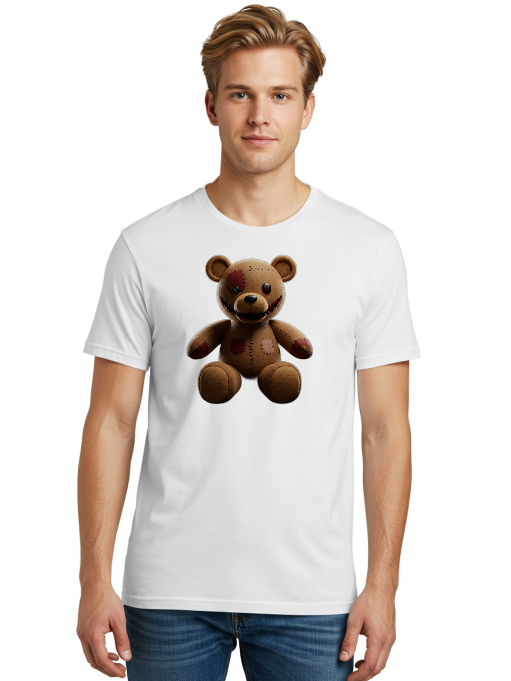 Damaged-Teddy-Bear Men'S Graphic Tee, 100% Cotton, Comfortable Casual Summer Wear, Machine Washable, Vintage Camera, Old Camera, Antique Camera, Black Camera, Classic Photography, Photography Equipment, Nostalgic Device, Film Camera, Baf778