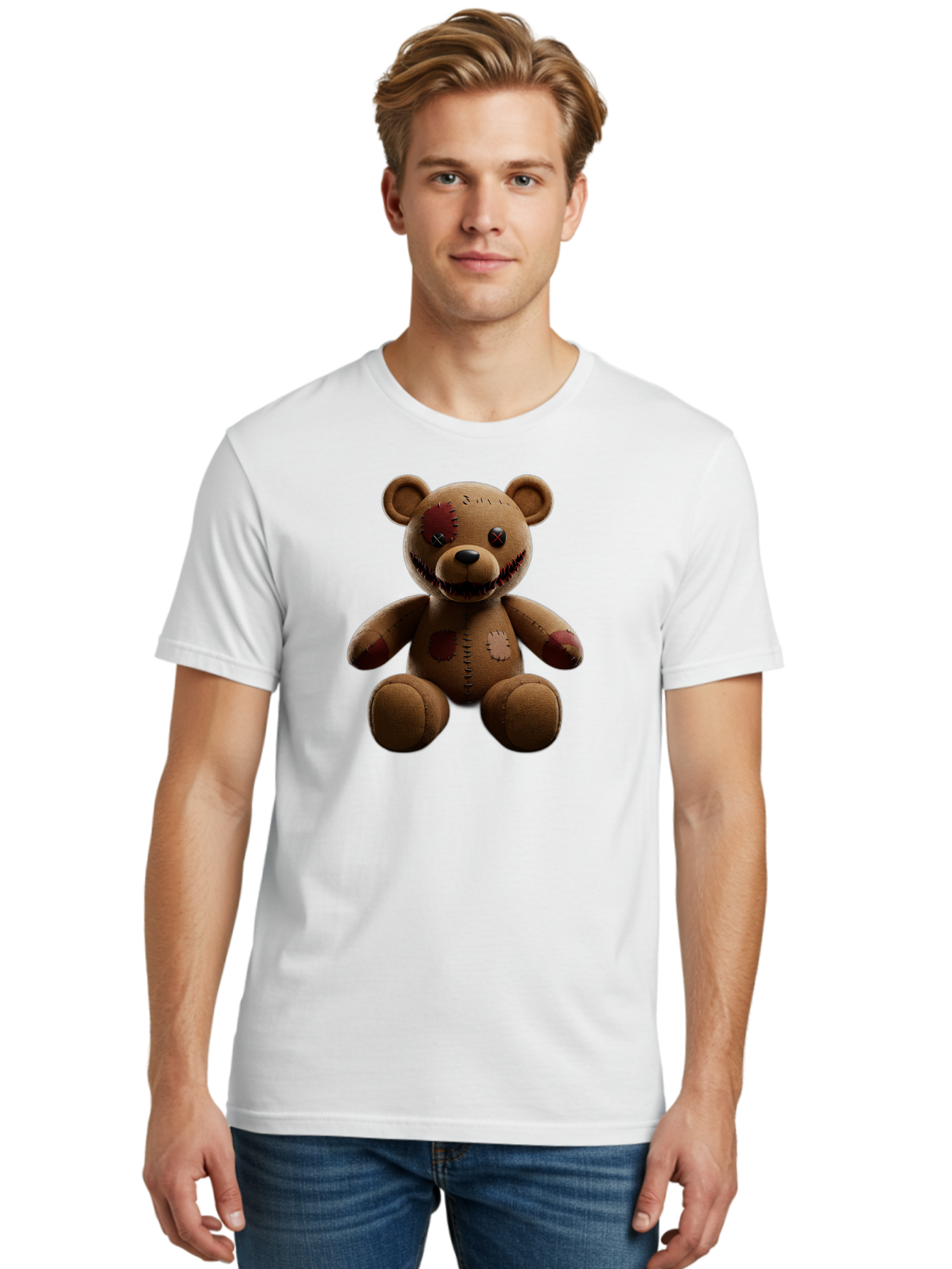 Damaged-Teddy-Bear Men'S Graphic Tee, 100% Cotton, Comfortable Casual Summer Wear, Machine Washable, Vintage Camera, Old Camera, Antique Camera, Black Camera, Classic Photography, Photography Equipment, Nostalgic Device, Film Camera, Baf778