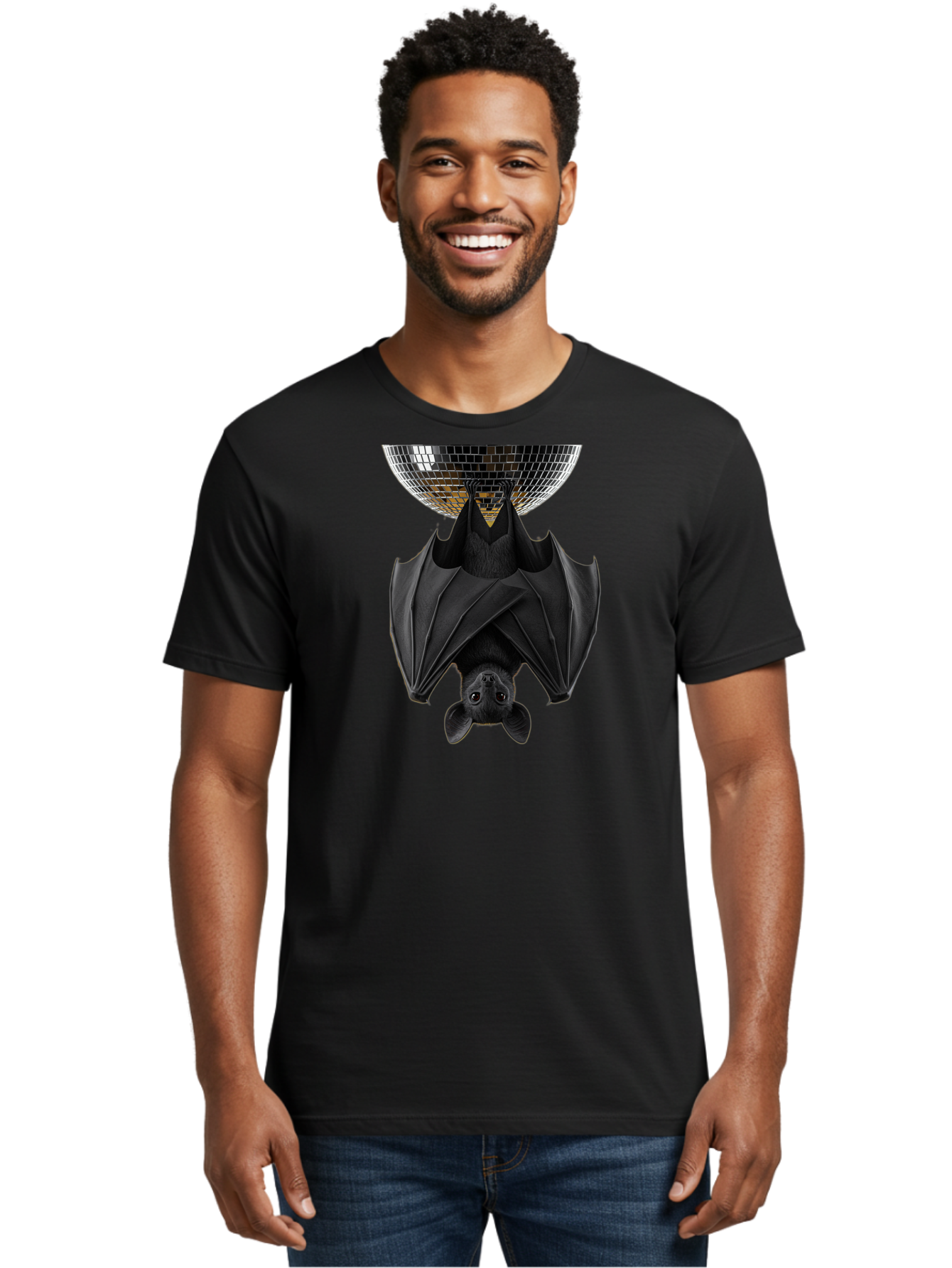 Disco-Bat-2 Men'S Graphic Tee, 100% Cotton, Comfortable Casual Summer Wear, Machine Washable, Vintage Camera, Old Camera, Antique Camera, Black Camera, Classic Photography, Photography Equipment, Nostalgic Device, Film Camera, Camera Art Baf788