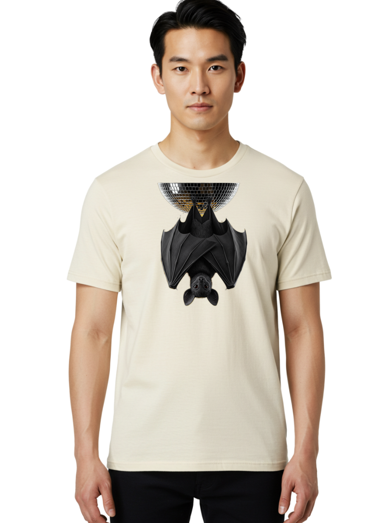 Disco-Bat-2 Men'S Graphic Tee, 100% Cotton, Comfortable Casual Summer Wear, Machine Washable, Vintage Camera, Old Camera, Antique Camera, Black Camera, Classic Photography, Photography Equipment, Nostalgic Device, Film Camera, Camera Art Baf788
