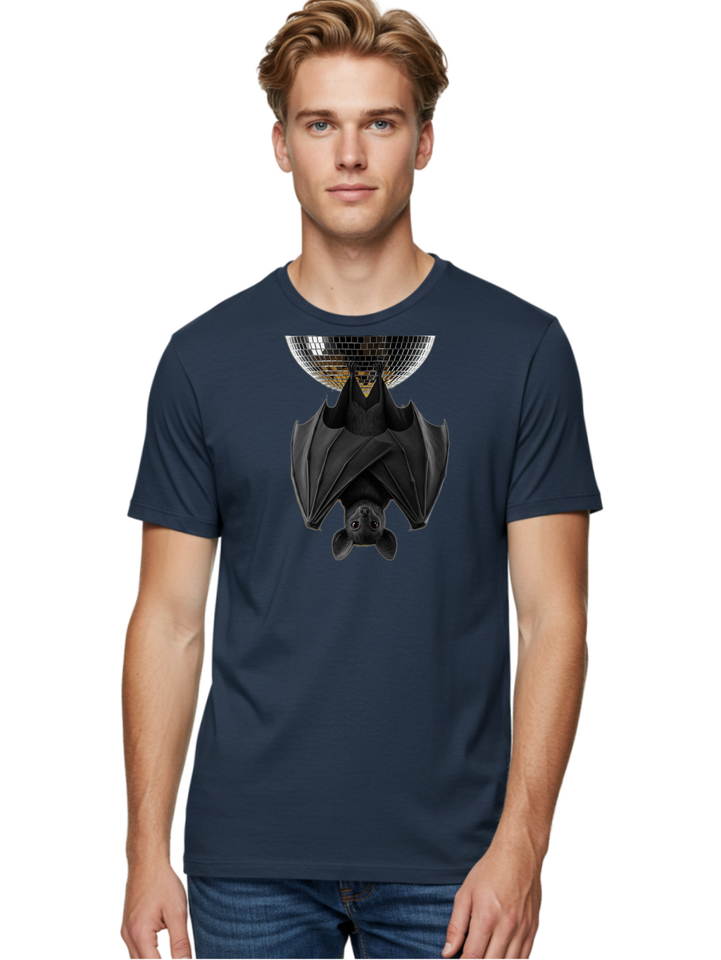Disco-Bat-2 Men'S Graphic Tee, 100% Cotton, Comfortable Casual Summer Wear, Machine Washable, Vintage Camera, Old Camera, Antique Camera, Black Camera, Classic Photography, Photography Equipment, Nostalgic Device, Film Camera, Camera Art Baf788