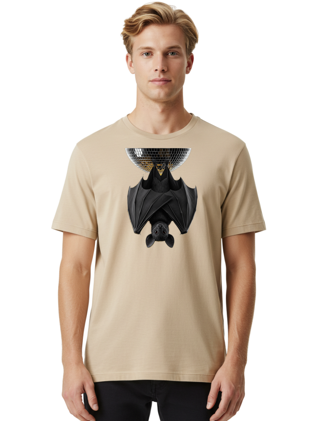 Disco-Bat-2 Men'S Graphic Tee, 100% Cotton, Comfortable Casual Summer Wear, Machine Washable, Vintage Camera, Old Camera, Antique Camera, Black Camera, Classic Photography, Photography Equipment, Nostalgic Device, Film Camera, Camera Art Baf788