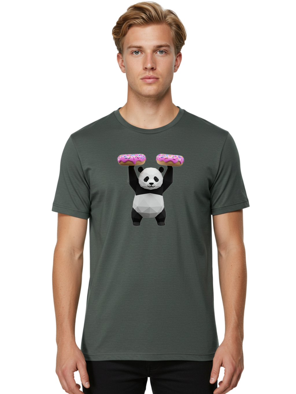 Donut-Panda Men'S Graphic Tee, 100% Cotton, Comfortable Casual Summer Wear, Machine Washable, Vintage Camera, Old Camera, Antique Camera, Black Camera, Classic Photography, Photography Equipment, Nostalgic Device, Film Camera, Camera Art Baf799