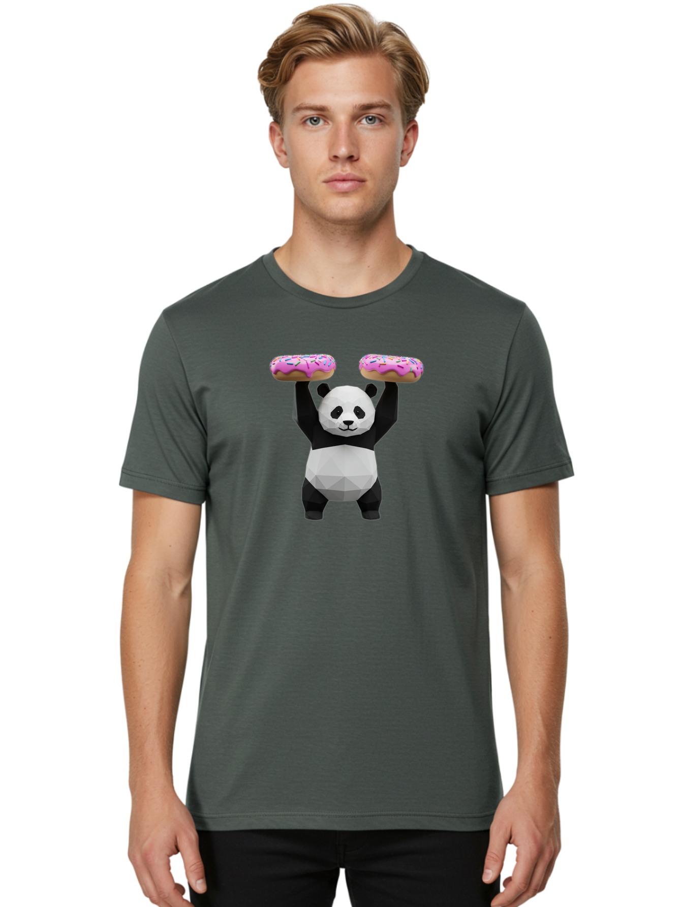 Donut-Panda Men'S Graphic Tee, 100% Cotton, Comfortable Casual Summer Wear, Machine Washable, Vintage Camera, Old Camera, Antique Camera, Black Camera, Classic Photography, Photography Equipment, Nostalgic Device, Film Camera, Camera Art Baf799