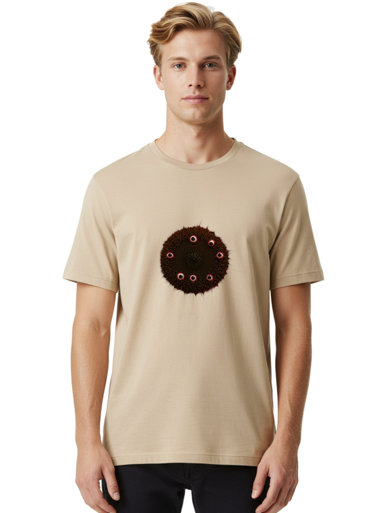 Eyeballs Men'S Graphic Tee, 100% Cotton, Comfortable Casual Summer Wear, Machine Washable, Vintage Camera, Old Camera, Antique Camera, Black Camera, Classic Photography, Photography Equipment, Nostalgic Device, Film Camera, Camera Art Baf803
