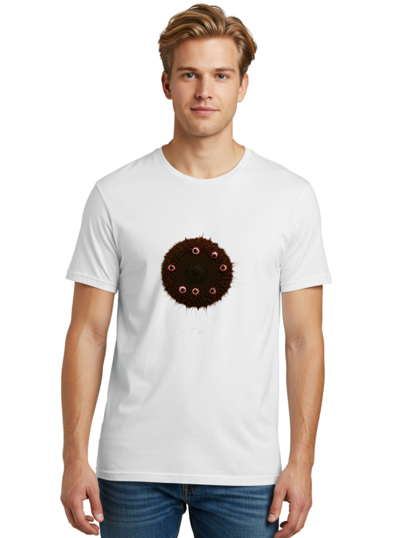 Eyeballs Men'S Graphic Tee, 100% Cotton, Comfortable Casual Summer Wear, Machine Washable, Vintage Camera, Old Camera, Antique Camera, Black Camera, Classic Photography, Photography Equipment, Nostalgic Device, Film Camera, Camera Art Baf803