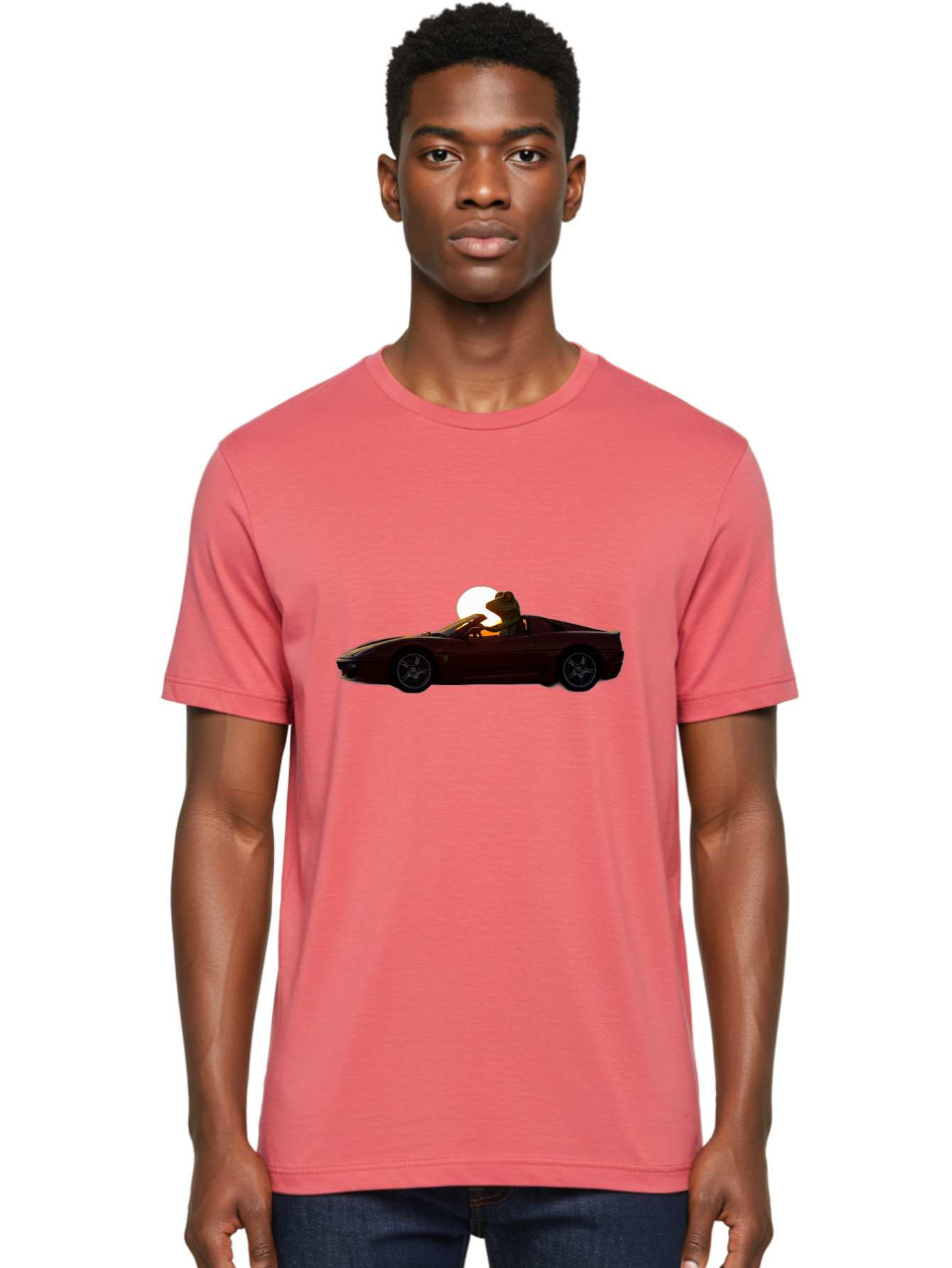 Ferrari-Convertible Men'S Graphic Tee, 100% Cotton, Comfortable Casual Summer Wear, Machine Washable, Vintage Camera, Old Camera, Antique Camera, Black Camera, Classic Photography, Photography Equipment, Nostalgic Device, Film Camera, Baf804