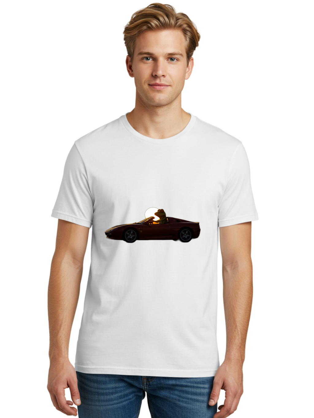 Ferrari-Convertible Men'S Graphic Tee, 100% Cotton, Comfortable Casual Summer Wear, Machine Washable, Vintage Camera, Old Camera, Antique Camera, Black Camera, Classic Photography, Photography Equipment, Nostalgic Device, Film Camera, Baf804