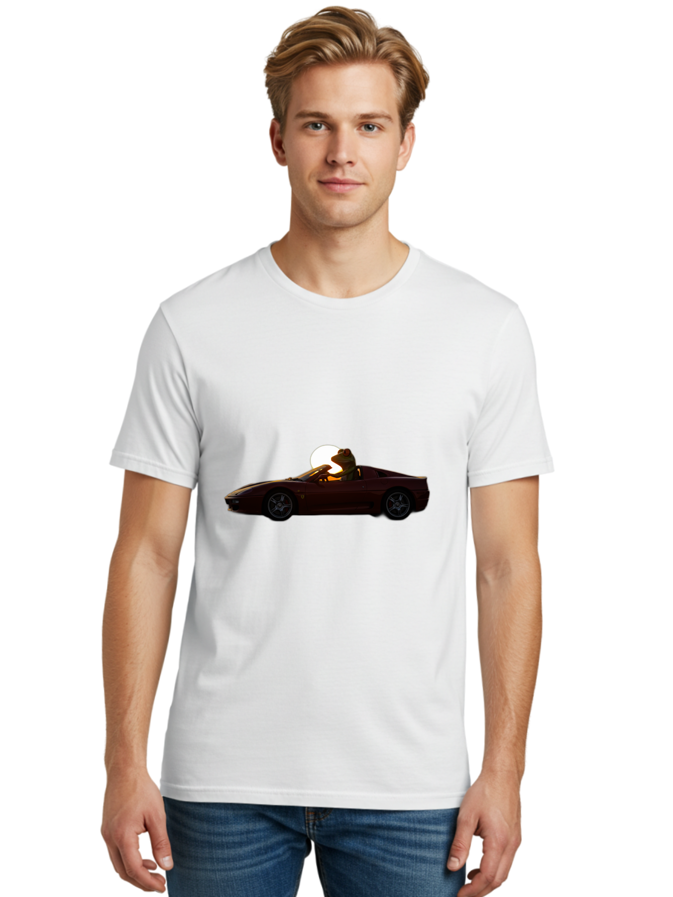 Ferrari-Convertible Men'S Graphic Tee, 100% Cotton, Comfortable Casual Summer Wear, Machine Washable, Vintage Camera, Old Camera, Antique Camera, Black Camera, Classic Photography, Photography Equipment, Nostalgic Device, Film Camera, Baf804