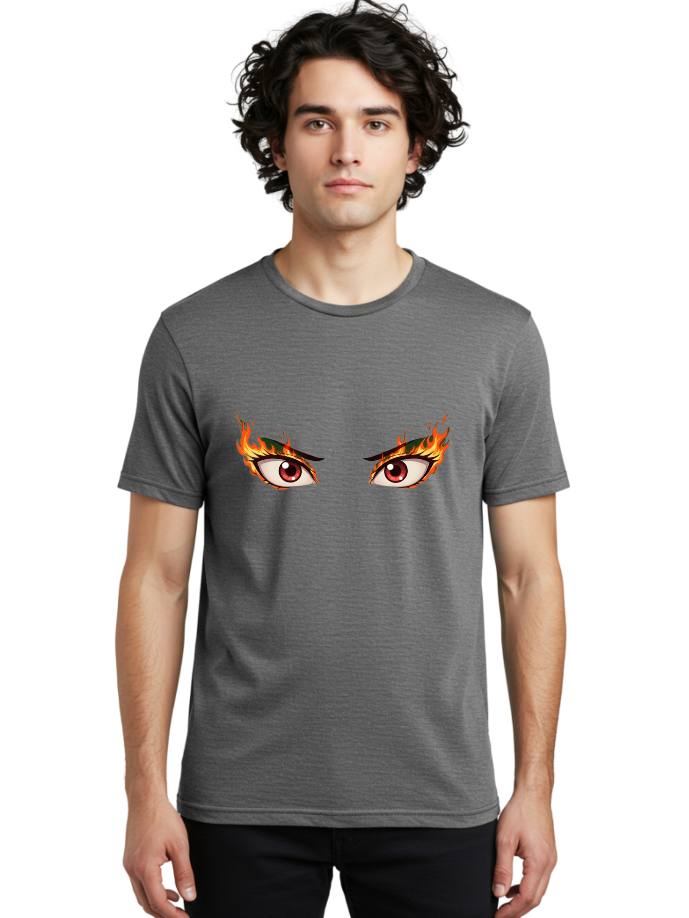 Fiery-Eyes-1 Men'S Graphic Tee, 100% Cotton, Comfortable Casual Summer Wear, Machine Washable, Vintage Camera, Old Camera, Antique Camera, Black Camera, Classic Photography, Photography Equipment, Nostalgic Device, Film Camera, Camera Art Baf808