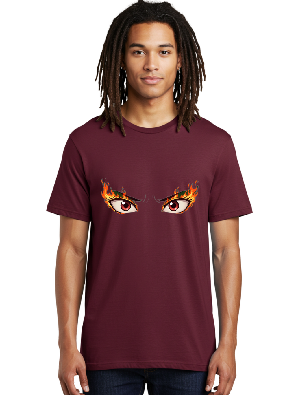 Fiery-Eyes-1 Men'S Graphic Tee, 100% Cotton, Comfortable Casual Summer Wear, Machine Washable, Vintage Camera, Old Camera, Antique Camera, Black Camera, Classic Photography, Photography Equipment, Nostalgic Device, Film Camera, Camera Art Baf808