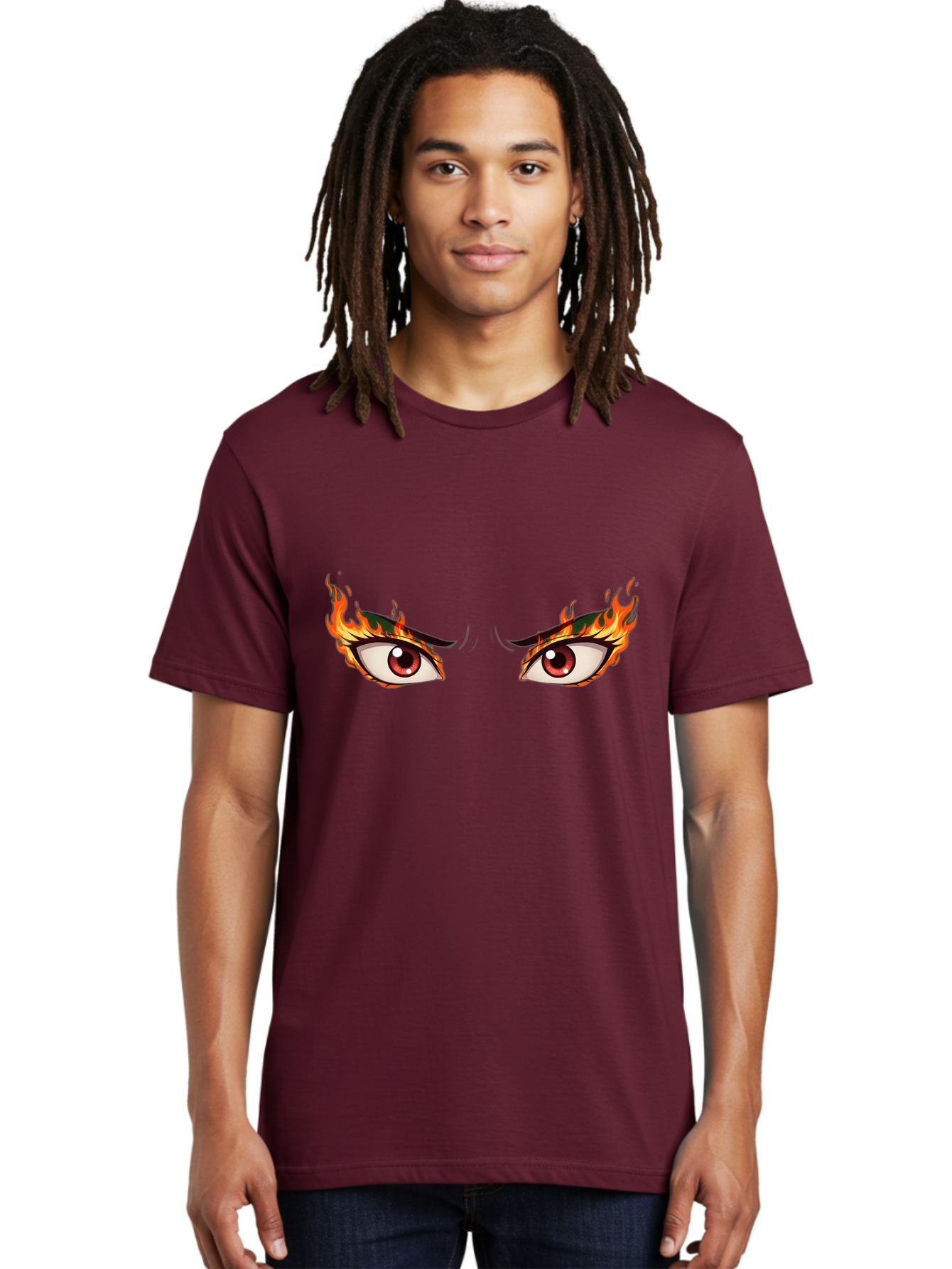 Fiery-Eyes-1 Men'S Graphic Tee, 100% Cotton, Comfortable Casual Summer Wear, Machine Washable, Vintage Camera, Old Camera, Antique Camera, Black Camera, Classic Photography, Photography Equipment, Nostalgic Device, Film Camera, Camera Art Baf808