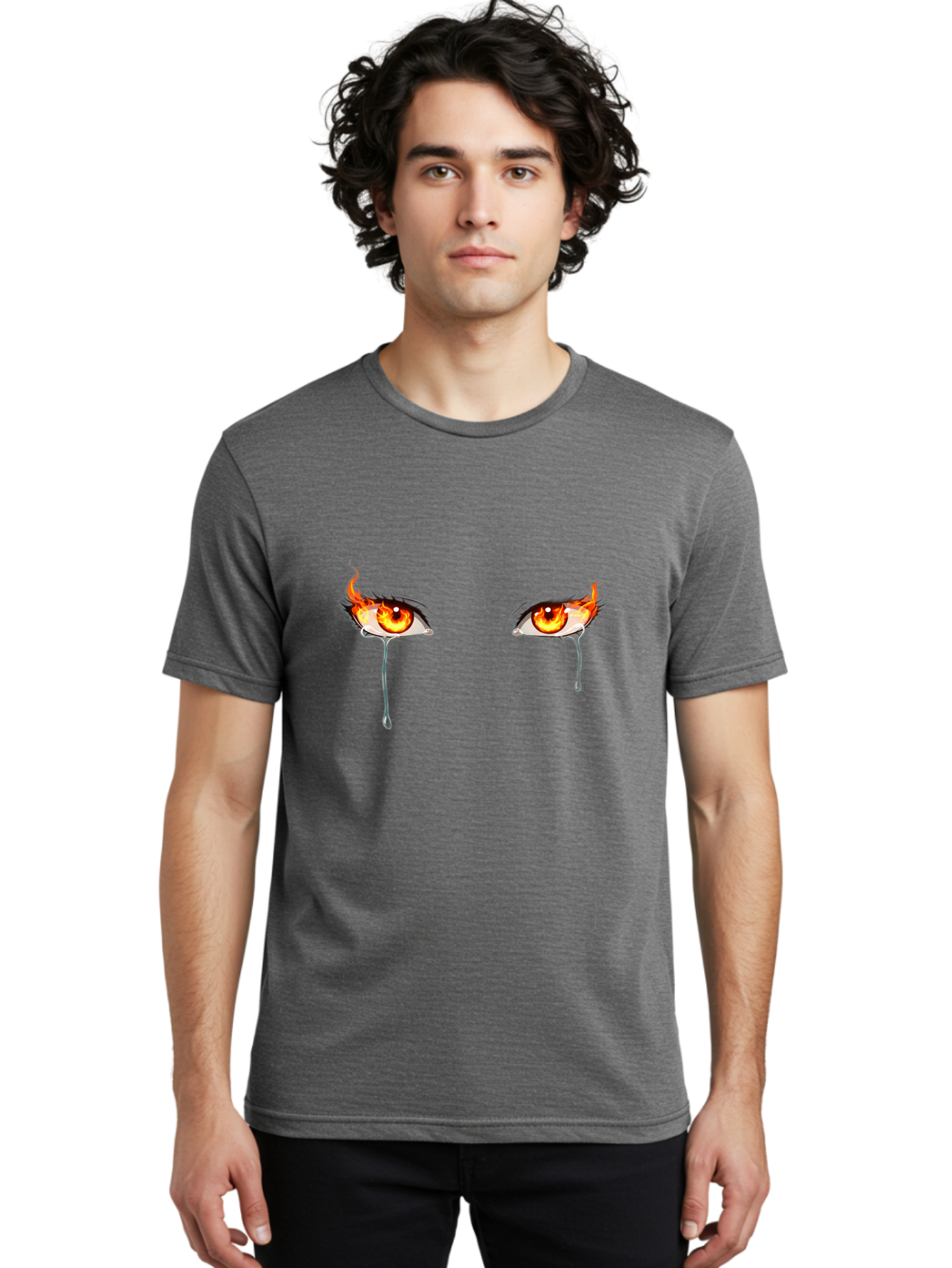 Fiery-Eyes-2 Men'S Graphic Tee, 100% Cotton, Comfortable Casual Summer Wear, Machine Washable, Vintage Camera, Old Camera, Antique Camera, Black Camera, Classic Photography, Photography Equipment, Nostalgic Device, Film Camera, Camera Art Baf809
