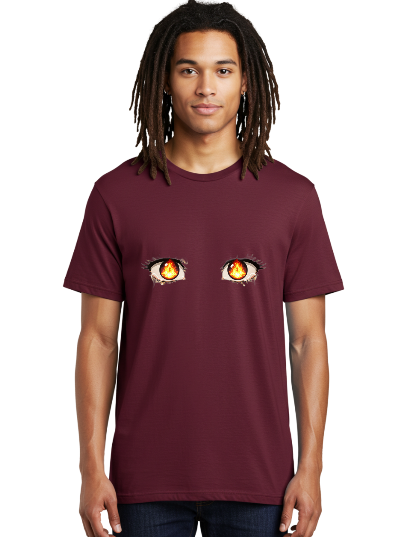 Fiery-Eyes-3 Men'S Graphic Tee, 100% Cotton, Comfortable Casual Summer Wear, Machine Washable, Vintage Camera, Old Camera, Antique Camera, Black Camera, Classic Photography, Photography Equipment, Nostalgic Device, Film Camera, Camera Art Baf810