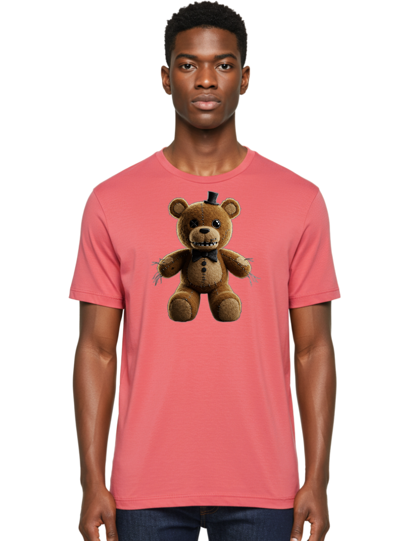 Five-Nights-At-Freddy-S-Teddy-Bear-1 Men'S Graphic Tee, 100% Cotton, Comfortable Casual Summer Wear, Machine Washable, Vintage Camera, Old Camera, Antique Camera, Black Camera, Classic Photography, Photography Equipment, Nostalgic Device, Baf812