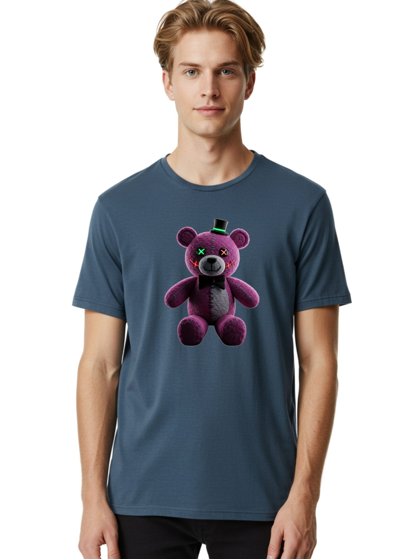 Five-Nights-At-Freddy-S-Teddy-Bear Men'S Graphic Tee, 100% Cotton, Comfortable Casual Summer Wear, Machine Washable, Vintage Camera, Old Camera, Antique Camera, Black Camera, Classic Photography, Photography Equipment, Nostalgic Device, Baf813