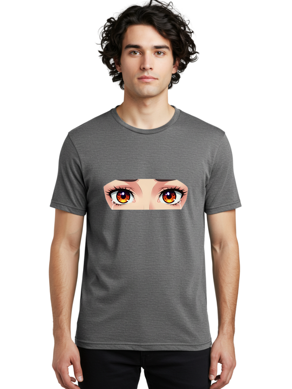Flaming-Eyes-2 Men'S Graphic Tee, 100% Cotton, Comfortable Casual Summer Wear, Machine Washable, Vintage Camera, Old Camera, Antique Camera, Black Camera, Classic Photography, Photography Equipment, Nostalgic Device, Film Camera, Camera Art Baf815