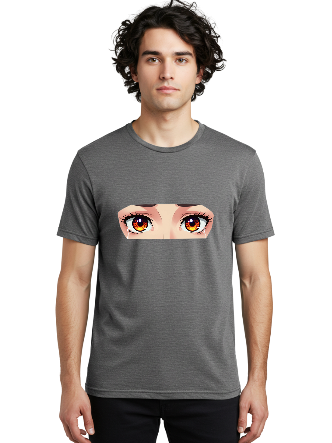 Flaming-Eyes-2 Men'S Graphic Tee, 100% Cotton, Comfortable Casual Summer Wear, Machine Washable, Vintage Camera, Old Camera, Antique Camera, Black Camera, Classic Photography, Photography Equipment, Nostalgic Device, Film Camera, Camera Art Baf815