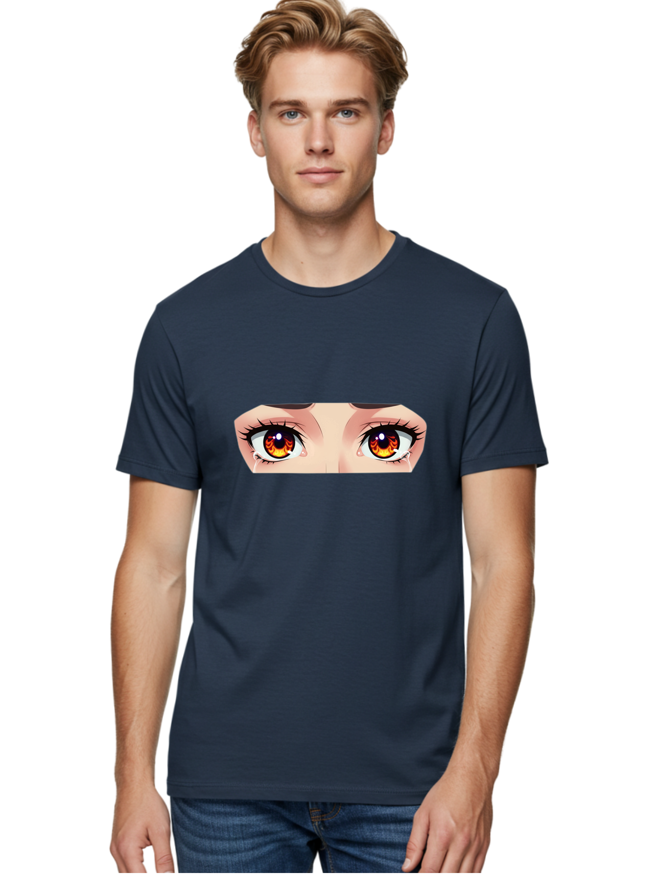 Flaming-Eyes-2 Men'S Graphic Tee, 100% Cotton, Comfortable Casual Summer Wear, Machine Washable, Vintage Camera, Old Camera, Antique Camera, Black Camera, Classic Photography, Photography Equipment, Nostalgic Device, Film Camera, Camera Art Baf815